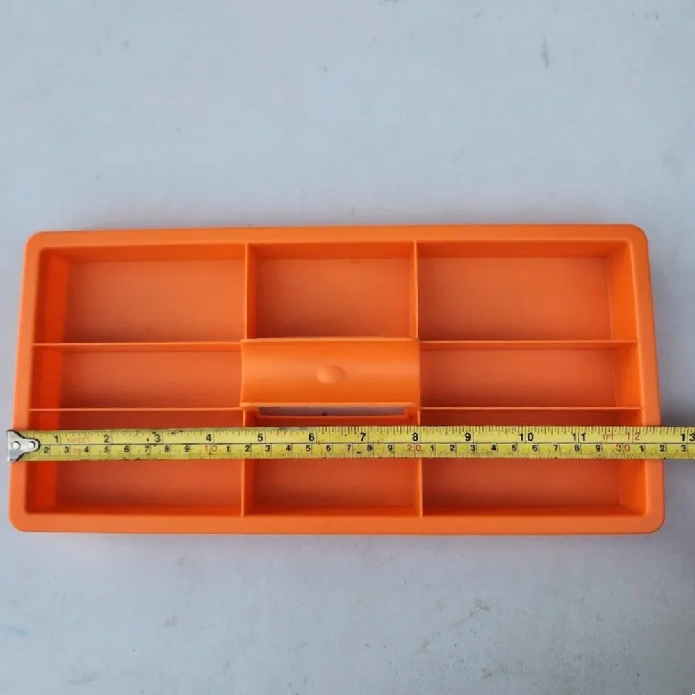 NEW Drawer Organizer Craft Divider with Handle Orange Divided Caddy Arts Crafts